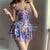 Dania Elegant Print High Waist Mini Dress