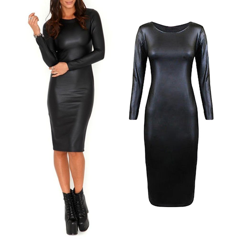 Femme Fatale Faux Leather Dress