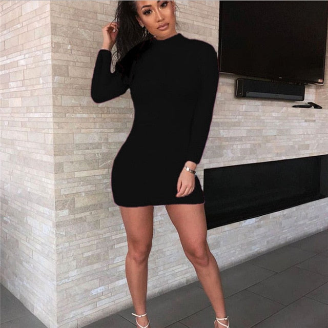 Bombshell Knitted Sweater Mini Dress