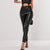 Alexa Printed High Waist Faux Leather Pants