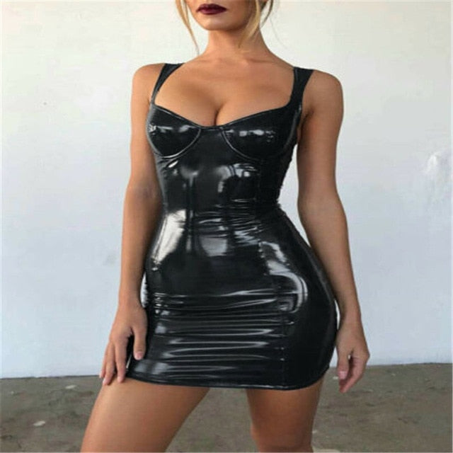 Empress Faux Leather  Mini Dress