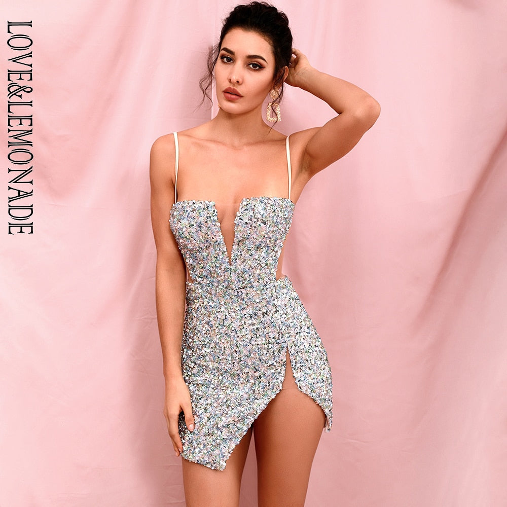 Stephanie Sequin Bodycon Party Mini Dress