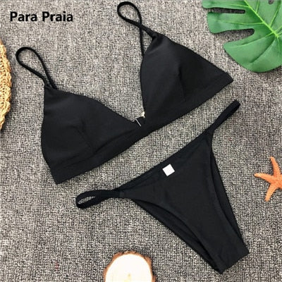 Lena Solid Bikini Set