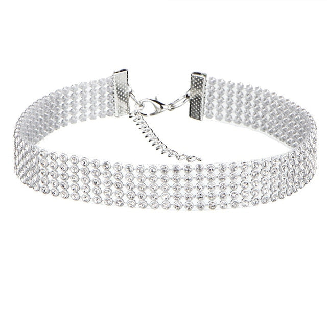 Soirée Crystal Rhinestone Choker Necklace