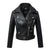 Plot Twist Black Faux Leather Biker Jacket With Belt