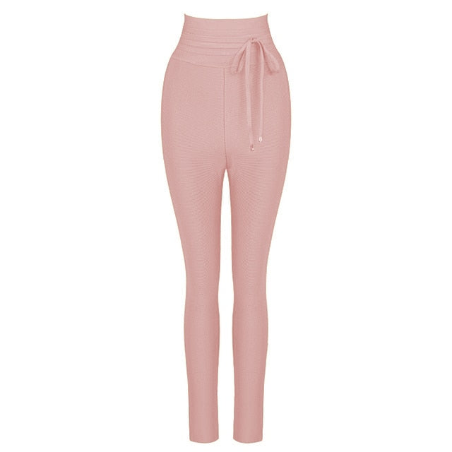 Johanna High Waist Tie Bandage Pants