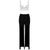 White Crop Top & High Split Wide Leg Pants Two-Piece Set