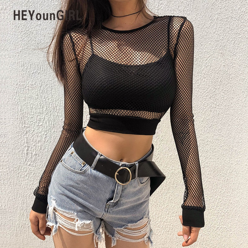 Such A Cutie Fishnet Crop Top