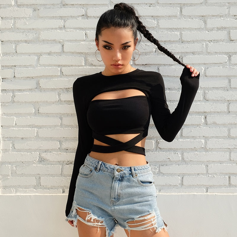 Talissa Black Crop Top