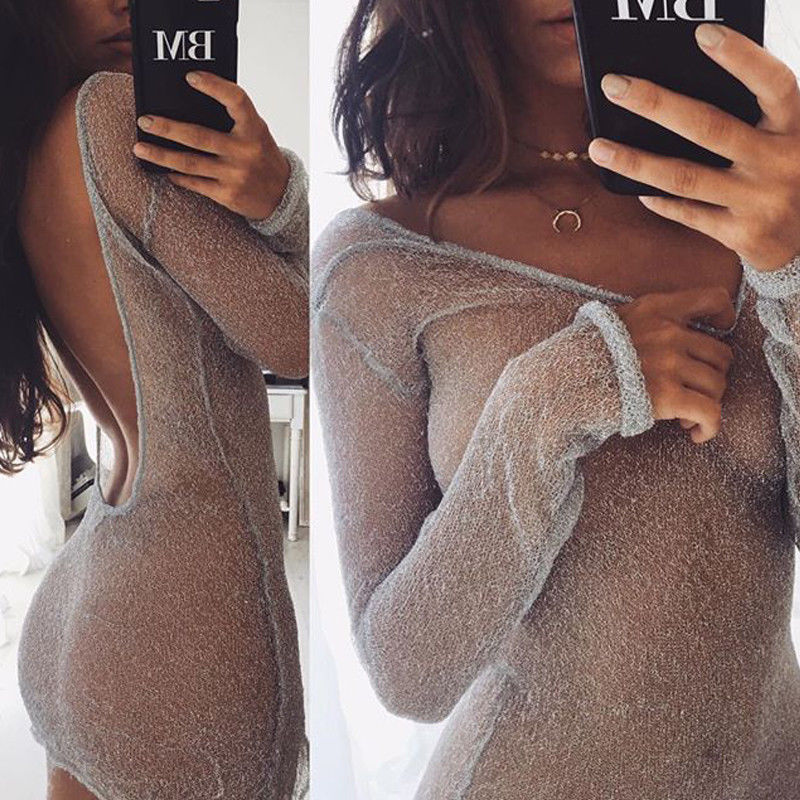 Aurora Mesh Sheer Mini Dress